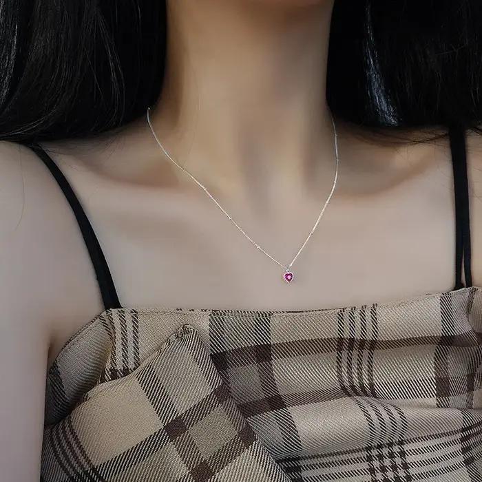 Colliers imbriqués en argent Sterling 925 et Zircon pour femmes