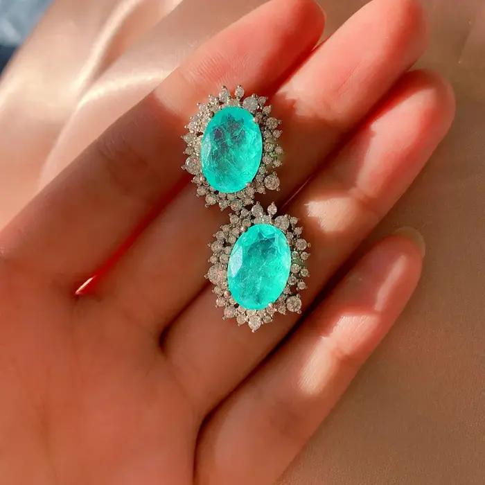 GICA GEMA – boucles d'oreilles Tourmaline bleu vert
