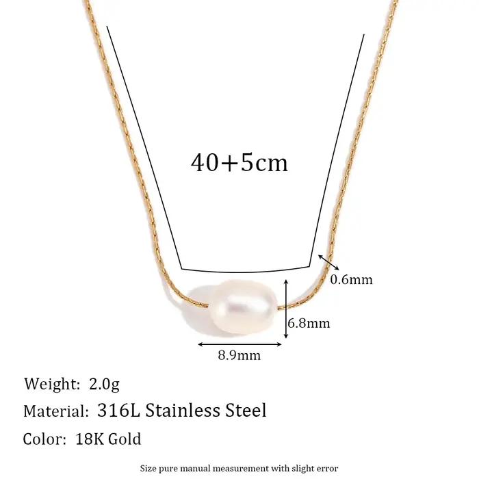 E.B.belle – collier minimaliste avec pendentif en perles d'eau douce
