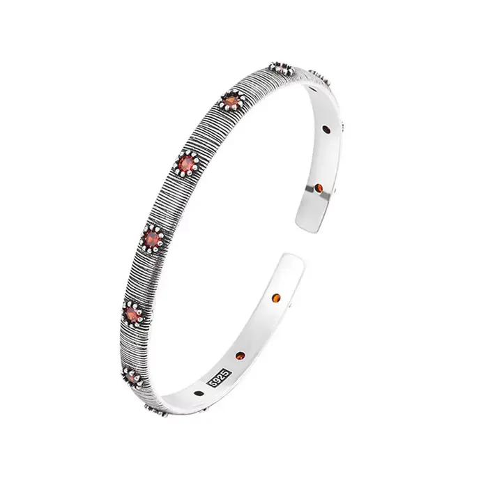 Bracelet rétro en argent thaïlandais pour femme