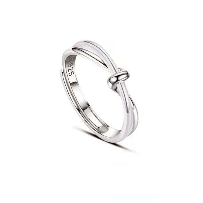Bague de Couple en argent Sterling 925 pour hommes et femmes