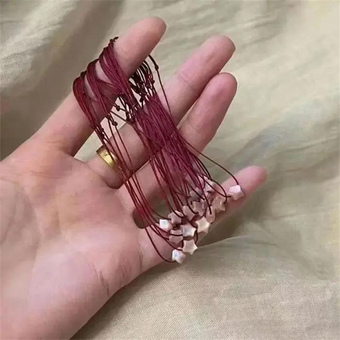 Bracelet Pentagramme Rose pour Femme Coquille Unique Talisman Cadeau Occasions Spéciales