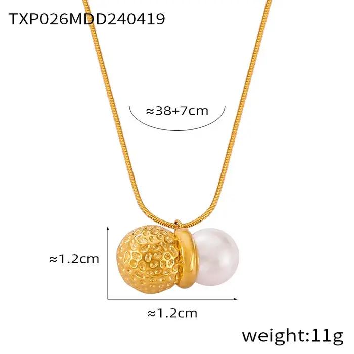 Pendentif en acier inoxydable serti de perles d'eau douce en forme de cacahuète pour femmes occasions spéciales collier et boucles d'oreilles ensemble de bijoux minimaliste