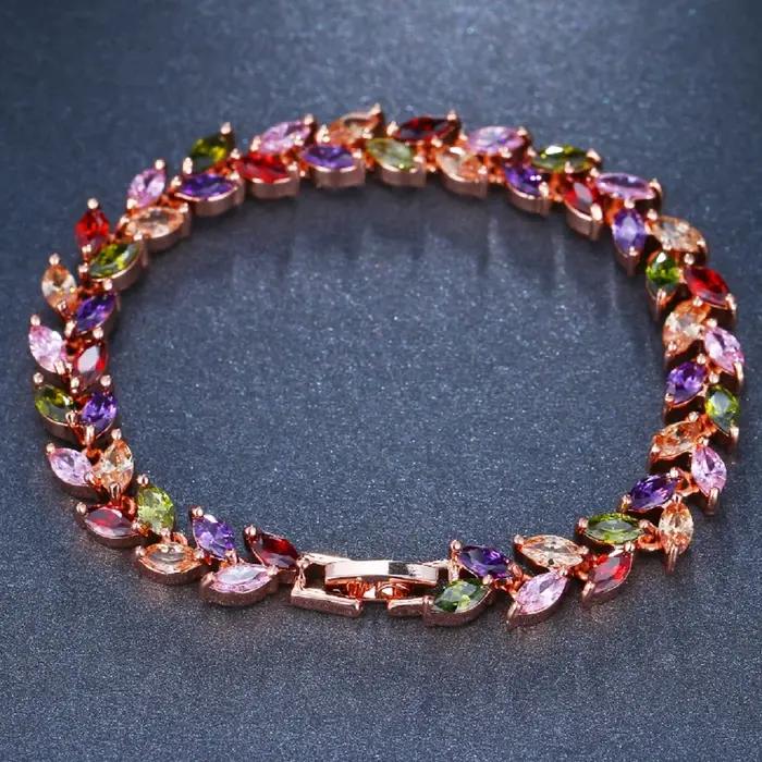 SUGO – Bracelets classiques rétro couleur or Rose en Zircon cubique pour femmes charmantes, accessoi