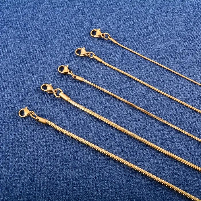 Chaîne serpent carrée en acier inoxydable longue pour femmes et hommes classique élégance soirées occasions spéciales
