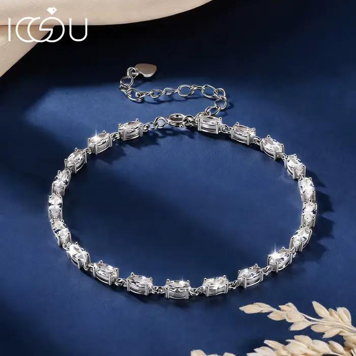 Bracelet en zircon cubique AAAAA avec plaquage or 14 carats pour femmes occassions spéciales élégant cadeau d'anniversaire bracelet chaîne et maillons réglable