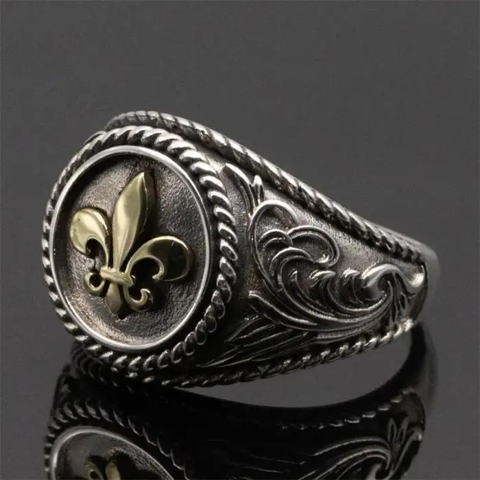Bague antique en argent regardé 925 pour hommes