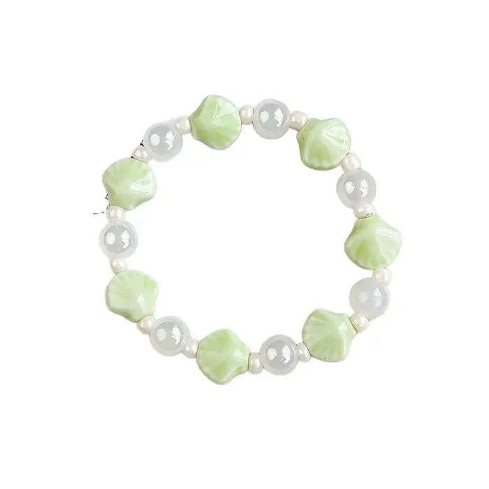 Bracelet en céramique en forme de coquille d'océan pour femmes et hommes, bijoux colorés, cadeau pour ami