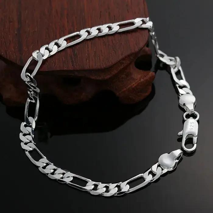 Bracelets à breloques en argent Sterling 925 pour femmes, style bureau carrière, chaîne fine et breloques géométriques, cadeaux pour occasions spéciales