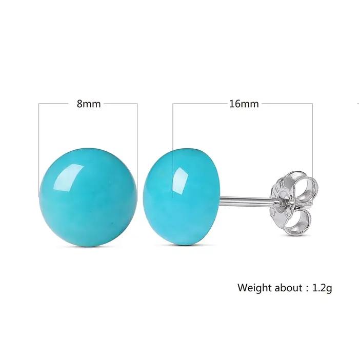 Boucles d'oreilles en pierre d'amazonite naturelle en argent sterling pour femmes, occasion d'engagement, design simple et luxueux, choix de couleur