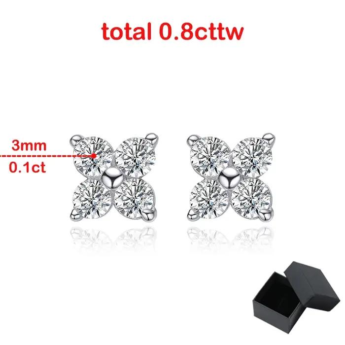 Smyoe-Boucles d'Oreilles en Moissnaite pour Femme