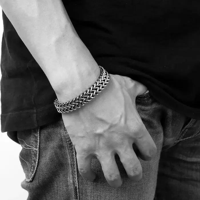 Bracelet à chaîne et maillons pour hommes