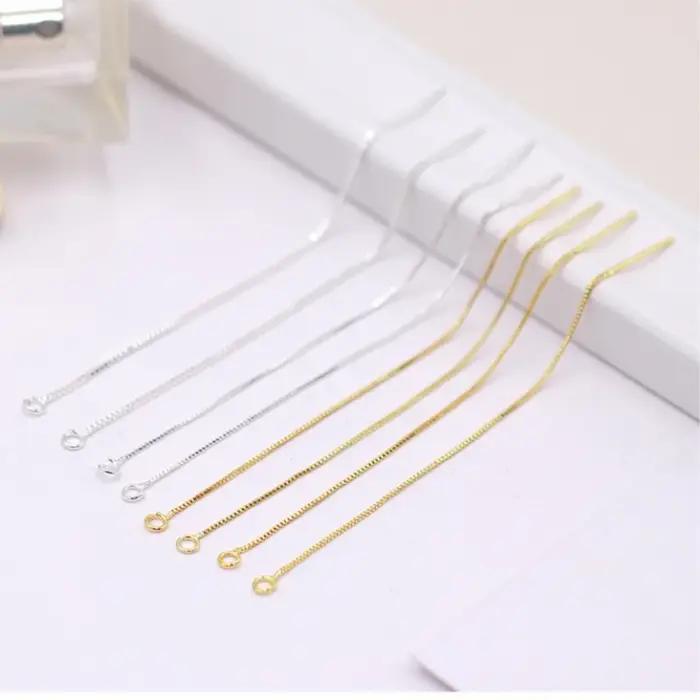 Accessoires de bijoux DIY en argent sterling 925 : Chaîne de boîte