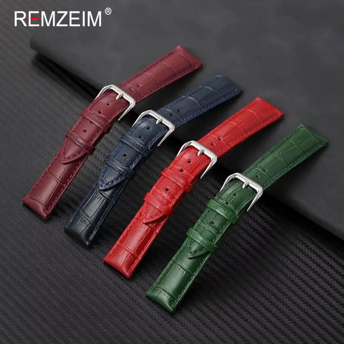 Bracelet de montre en cuir synthétique pour femmes, 14mm, 16mm, 18mm, 20mm, 22mm, décontracté, élégant, motif gaufré, bracelet de remplacement