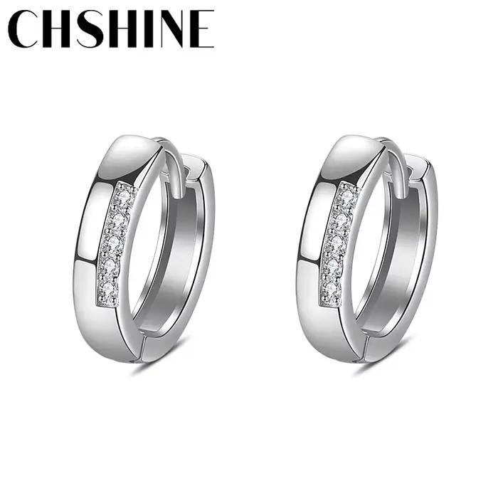 CHSHINE 925 en argent Sterling été Simple Zircon boucles d'oreilles pour les femmes de mariage bijoux de mode