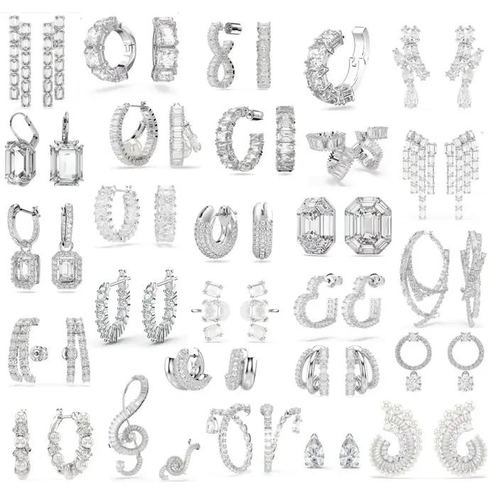 Boucles d'oreilles à clip en cristal blanc original
