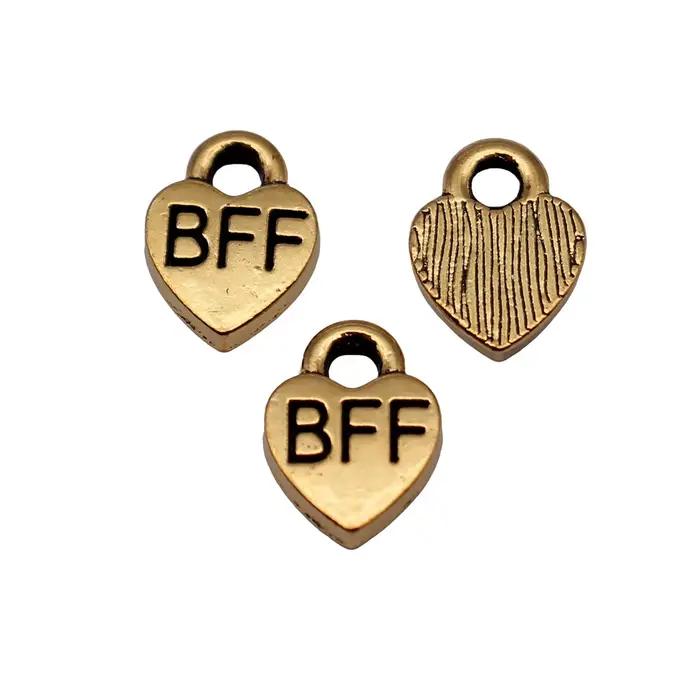 Breloques en forme de cœur or antique style Vendange 40 pièces pour bijoux personnalisés et cadeaux d'amitié