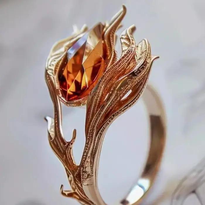 Bagues en cristal Orange pour femmes