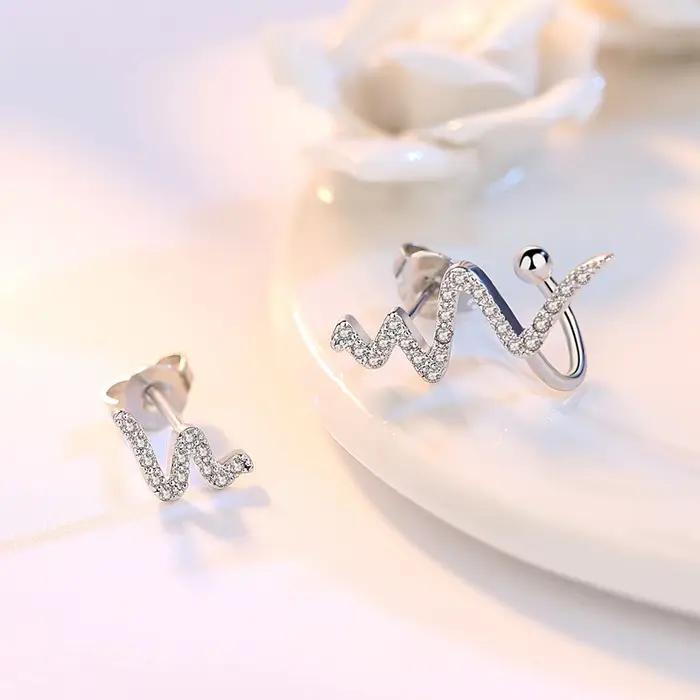 Boucles d'Oreilles en Argent Sterling 925 Punk Rock Tendance pour Femmes Soirées Élégantes Audacieuses