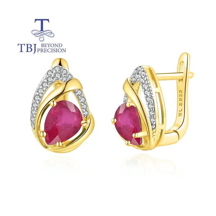 Tbj – boucles d'oreilles en forme de poire naturelle