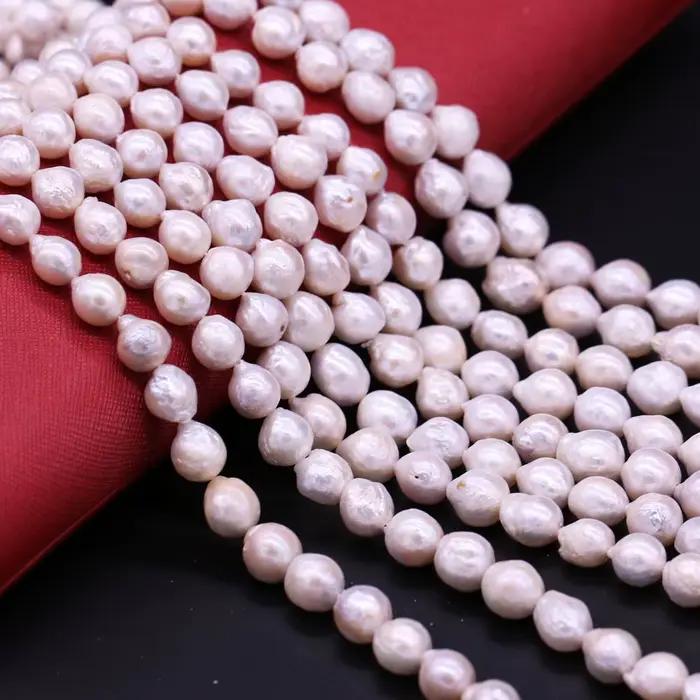 Perles de perles nucléées d'eau douce naturelles pour la fabrication de bijoux de bracelets de collier à faire soi-même perles de culture Keshi de 9 à 10mm en gros
