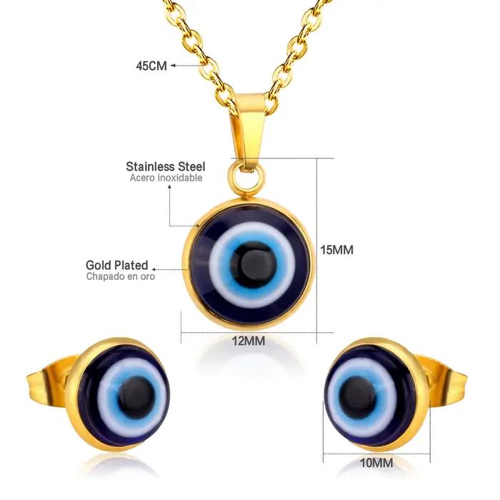 Ensemble de bijoux ronds minimalistes ASONSTEEL pour femmes, design moderne, acier inoxydable, or plaqué, pour occasions spéciales et tenues quotidiennes