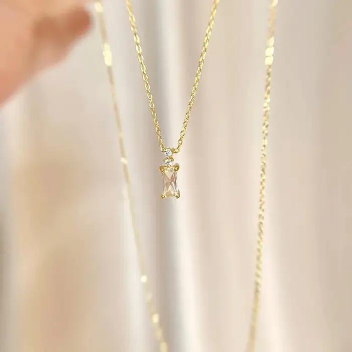 Huitan – collier délicat avec zircone brillante pour femme