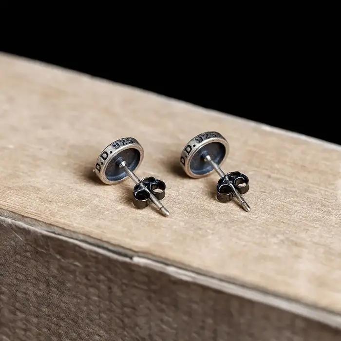 MKENjazz-Boucles d'oreilles en argent regardé 925 pour hommes et femmes