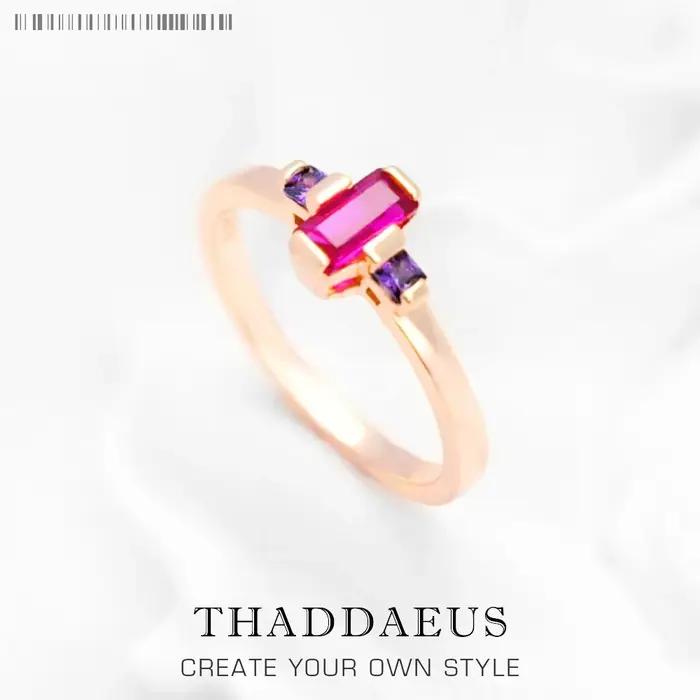 Bague en pierre coupe Baguette, bijoux fins en or Rose de Style européen pour femmes, tout nouveau c