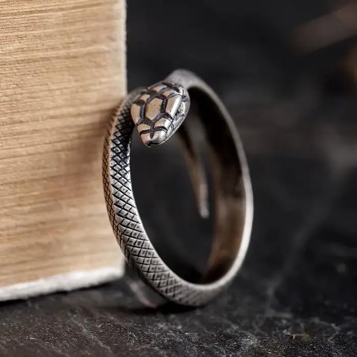 MKENDN – bague Vintage en argent Sterling 100% 925, os de serpent, pour hommes et femmes, gothique,