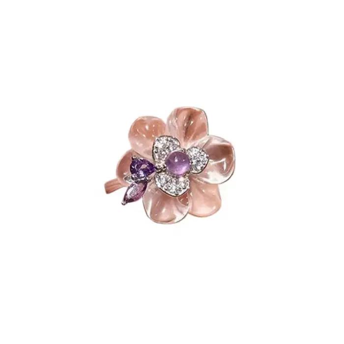 Bagues romantiques en cristal violet pour femmes