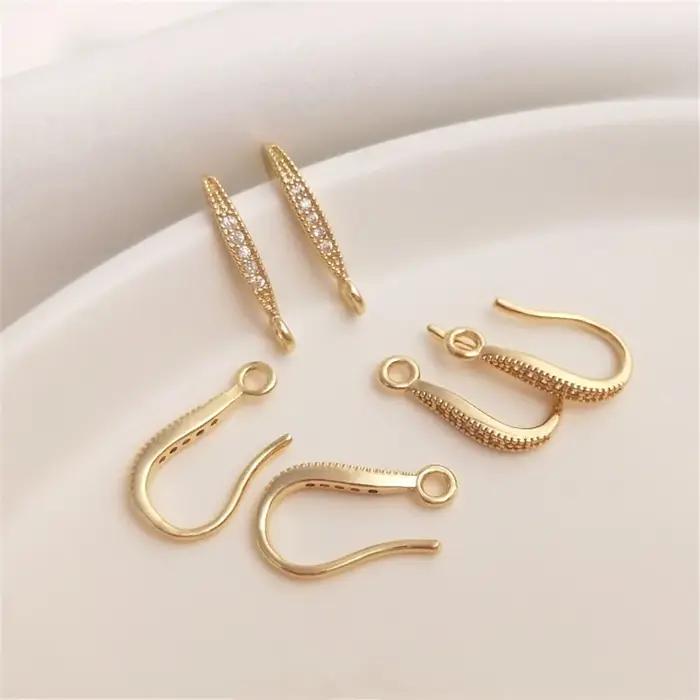Accessoires de boucles d'oreilles couleur or 14K