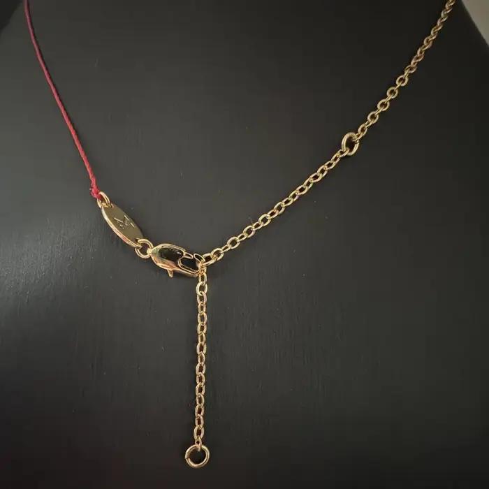 Collier en corde rouge française plaqué or