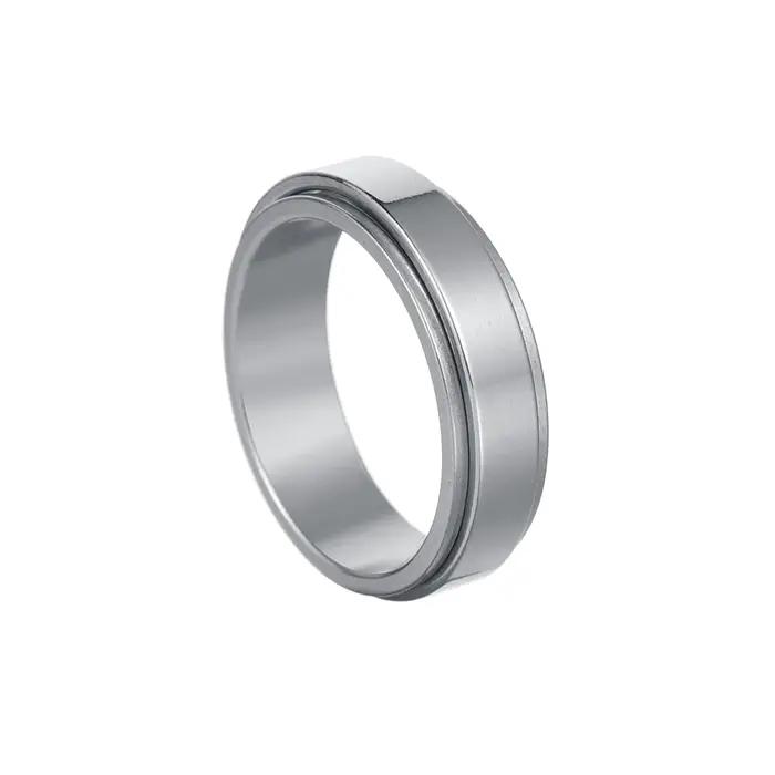 Anneau d'Anxiété en Acier Inoxydable Zircone Cubique pour Femmes Bague Anti-Stress Décontractée Occasions d'Engagement