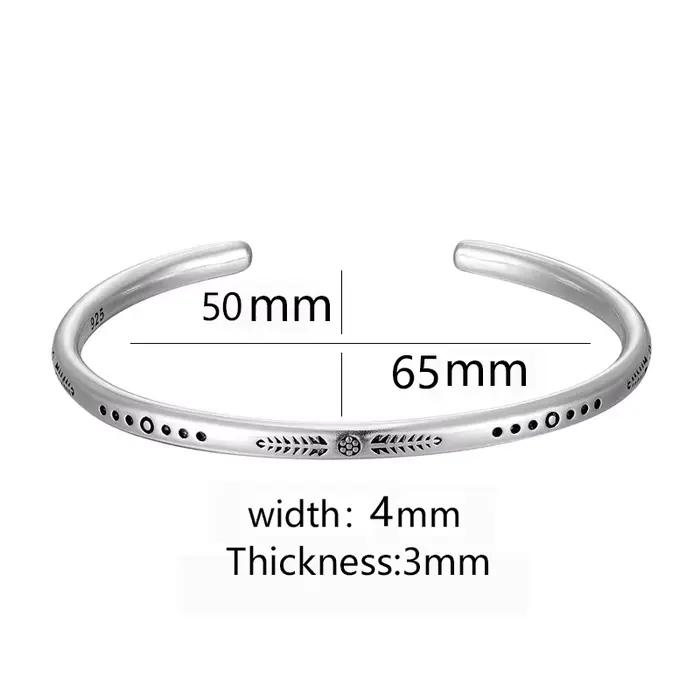 Bracelet d'amitie fait main argent plaque 925 perles agate naturelle geometrique vendange tracker fitness cadeau occassions speciales unisexe