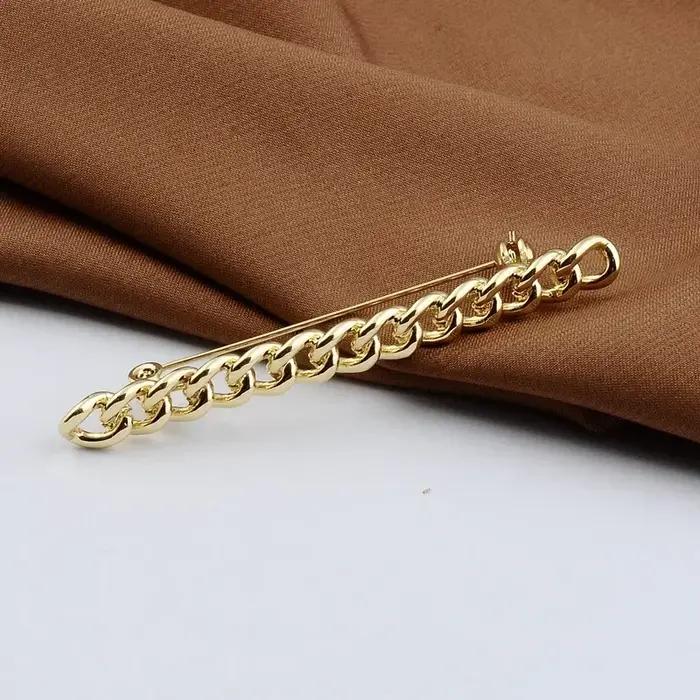 Broche Chaîne Vide Couleur Or Bijou Mode Accessoire Vêtement Mariage Occasion Spéciale Polyvalente Geométrique Unisexe