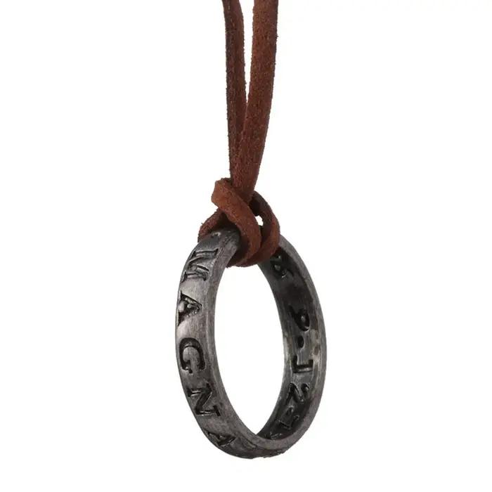 Film jeu UNCHARTED 4 collier NATHAN DRAKE COSPLAY bague CODE cuir VINTAGE gravure pendentif colliers