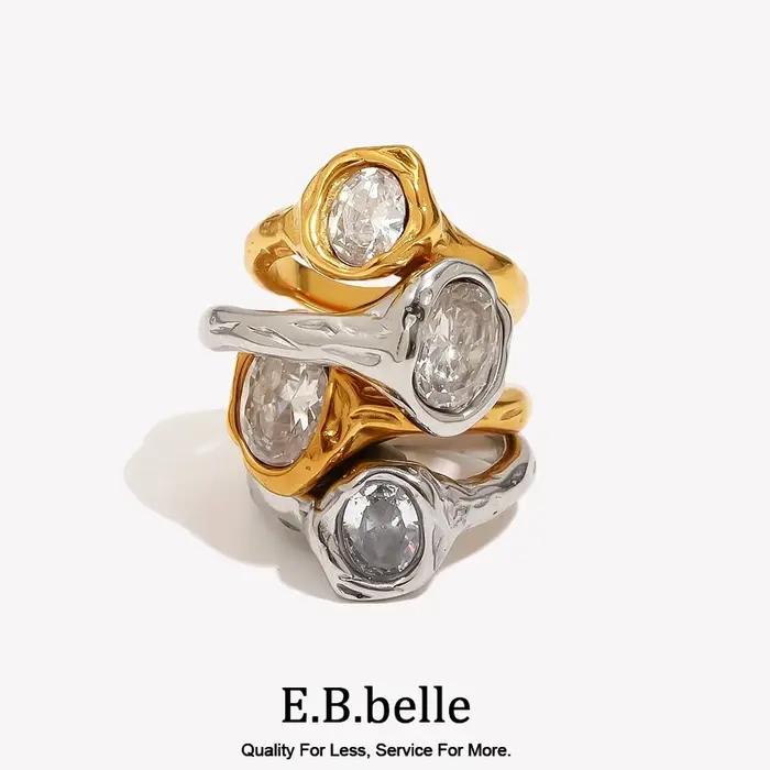 E.B.belle – grand anneau en Zircon de Style Simple