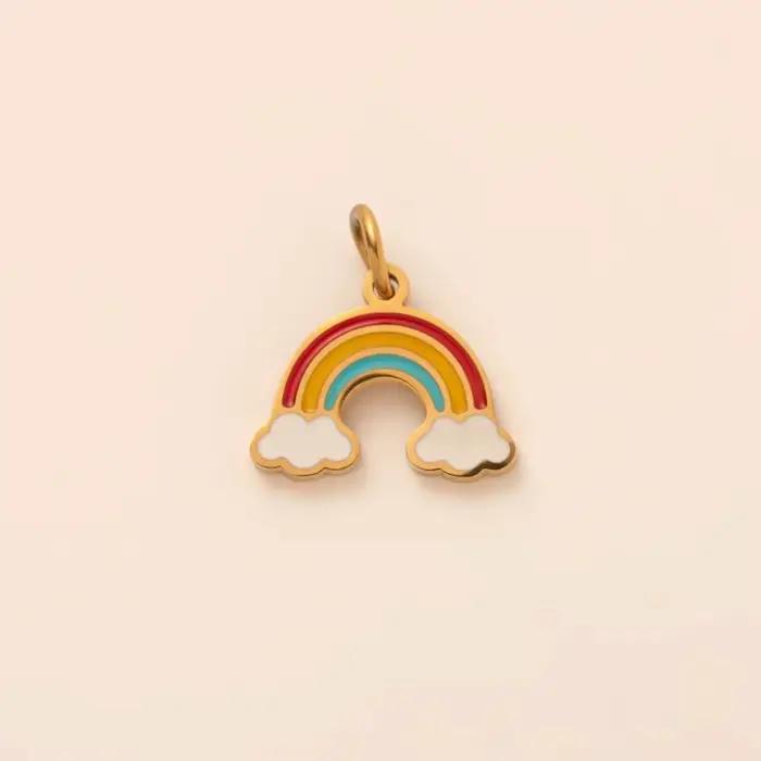 Charms étoile lune arc-en-ciel soleil en acier inoxydable plaqué or 18 carats pour fabrication bijoux à faire soi-même occasions spéciales