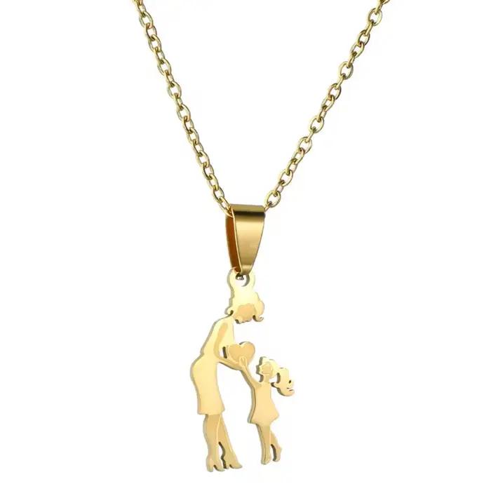 Collier pendentif famille maman fille pour femmes