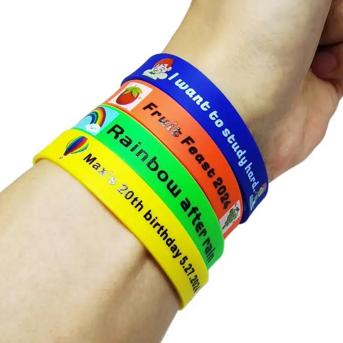 Bracelet personnalisable en caoutchouc réglable pour motivation et cadeaux d'occasion spéciale femme homme