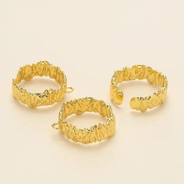 Bague fendue ouverte irrégulière plaquée or 14/18K