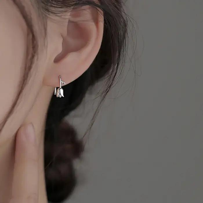 Boucles d'oreilles en forme de tulipe pour femmes et filles