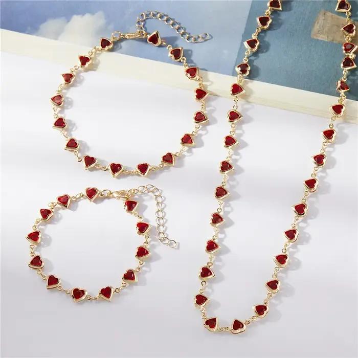 Bracelet en cristal en forme de cœur pour femmes