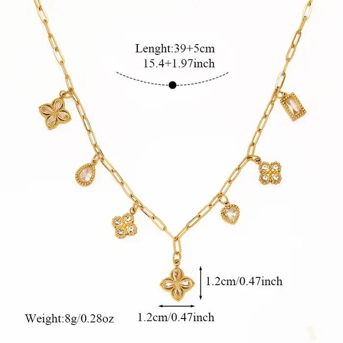 Collier en acier inoxydable avec pendentif zircone cubique brillant pour femmes occasions spéciales soirée fête elegance