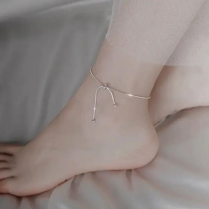 Nouveau Bracelet de cheville à chaîne réglable Simple pour femmes, mode Vintage, chaîne fine, pied f