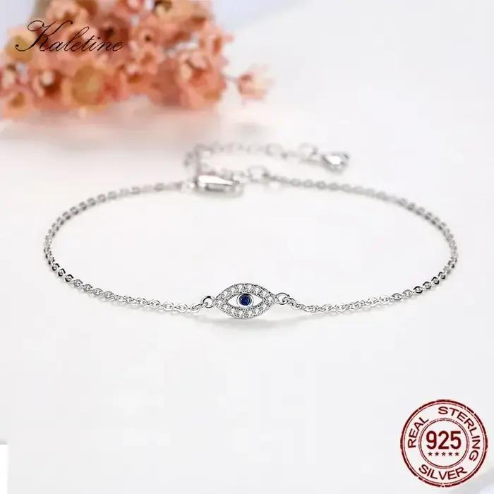 Bracelet porte-bonheur œil turc KALETINE en argent sterling 925 pour femmes