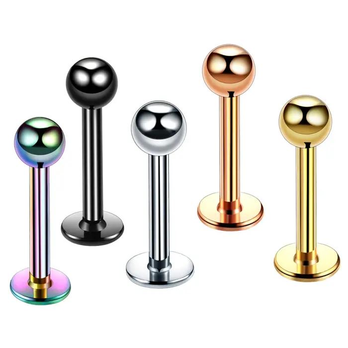 10 pièces/lot acier 16G Tragus Helix barre 3mm boule Labret lèvre