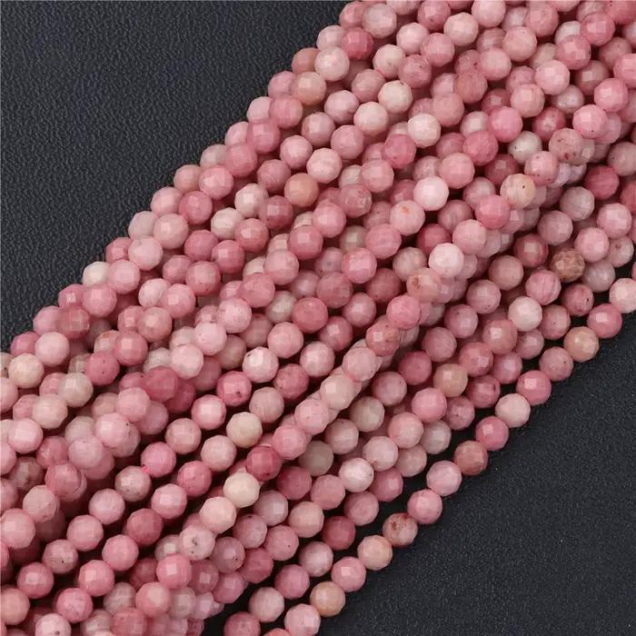 Perles rondes en pierre de Rhodochrosite naturelle de 2