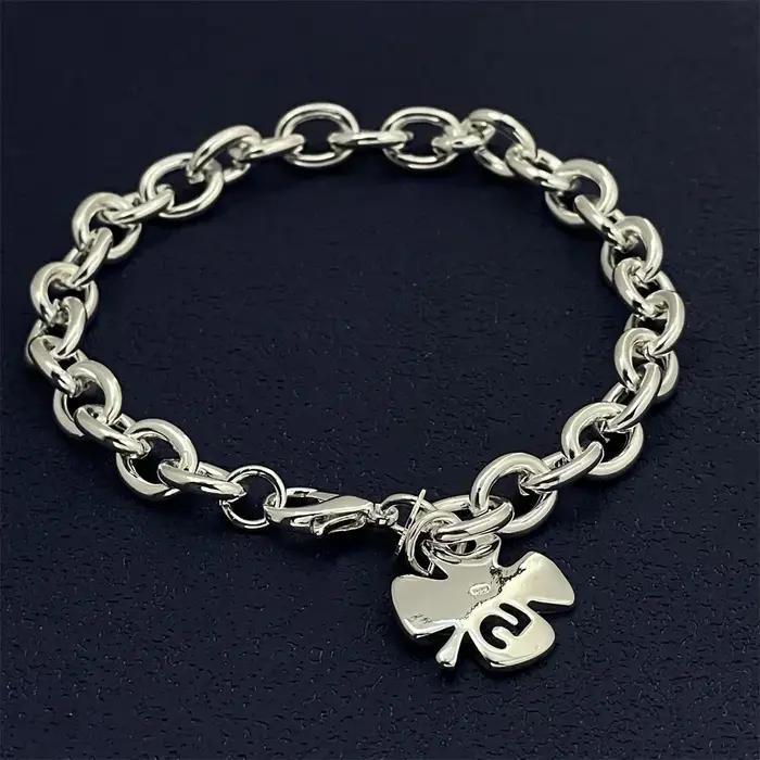 Bracelet trèfle à quatre feuilles en argent Sterling 925
